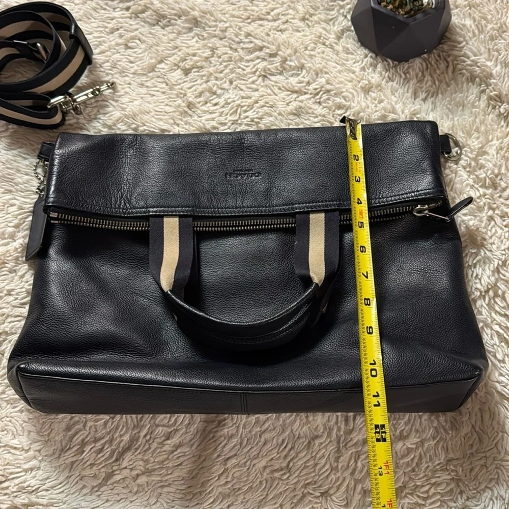 Coach Tote Bag CHARLES FOLDOVER LEATHER Navy /dark blueF54759